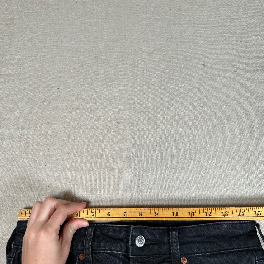 Abercrombie & Fitch Curve Love High Rise Straight Jeans Black 28 Long Women Tall - Picture 6 of 8